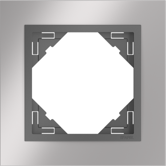 Rámeček jednonásobný LOGUS, METALLO / chrom / šedá