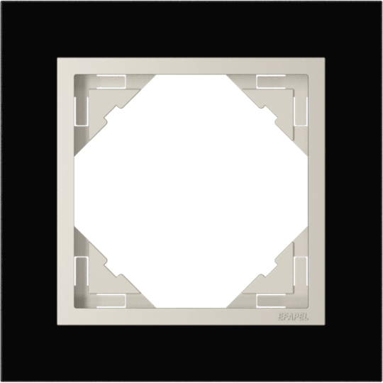 Rámeček jednonásobný LOGUS, CRYSTAL / tvrzené sklo, černá / perleťová