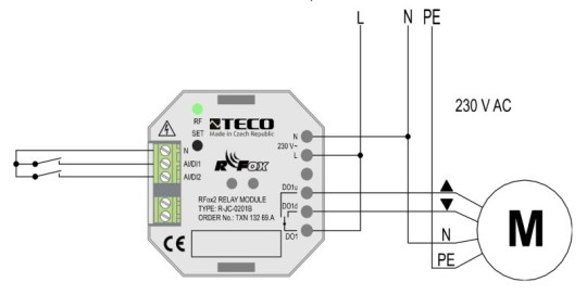R-JC-0201B-A, žaluziový aktor