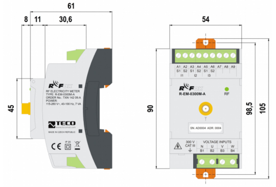 R-EM-0300M-A, 3f Stromzähler