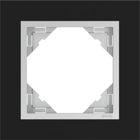 Rámeček jednonásobný LOGUS, CRYSTAL / tvrzené sklo, černá / hliníková