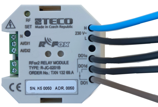 R-JC-0201B-A, žaluziový aktor