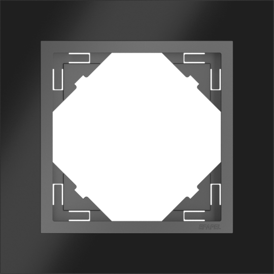 Rámeček jednonásobný LOGUS, METALLO / nikl / šedá